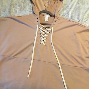 Free People “Power Play” hooded poncho